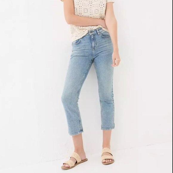 NWT Fat Face Sway Capri light wash cropped jeans 6 - Picture 1 of 14